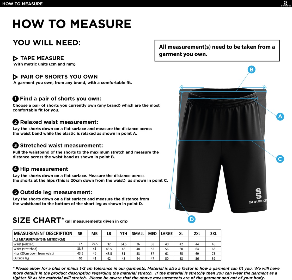Chester County Officers CC - Blade Shorts - Size Guide